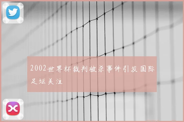 2002世界杯裁判被杀事件引发国际足坛关注